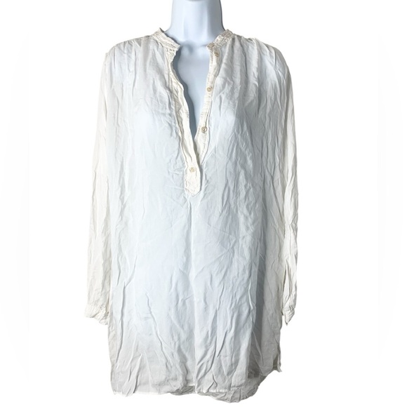 Aritzia Wilfred Free Button Shirt Dress Tunic Blouse Off White lightweight XXS - Picture 15 of 16